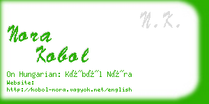 nora kobol business card